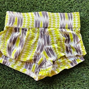 Acacia Swimwear Yellow and Brown Patterned Women Shorts